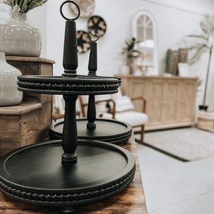 Black Two Tier Tray